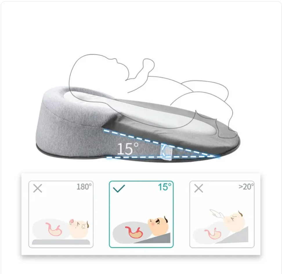 Lumora SoftNest baby anti-spit up incline pillow
