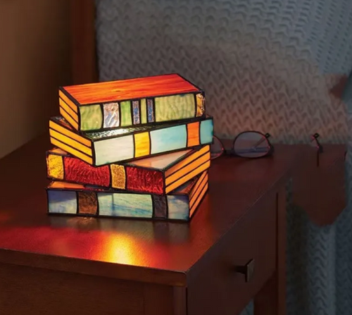 Lumora BookLight Stacked Books Desk Lamp - Decorative book-shaped light