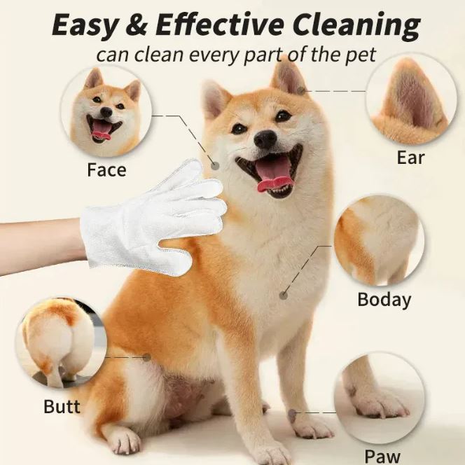 Lumora CleanPaws pet grooming cleaning gloves
